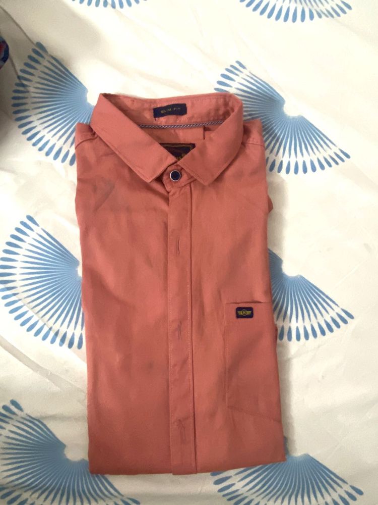 Peach Shirt Cotton Blend