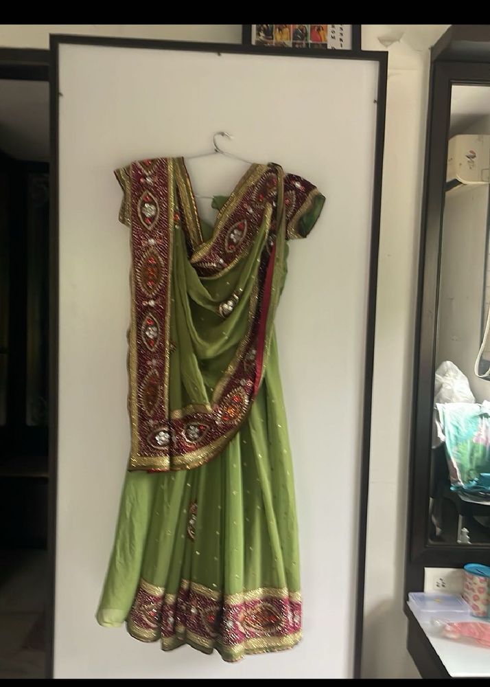 Green Embellished Saree