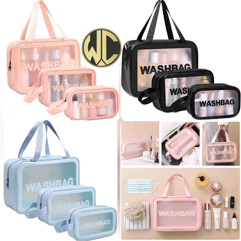 Clear Travel Wash Bag Set (3 Piece)