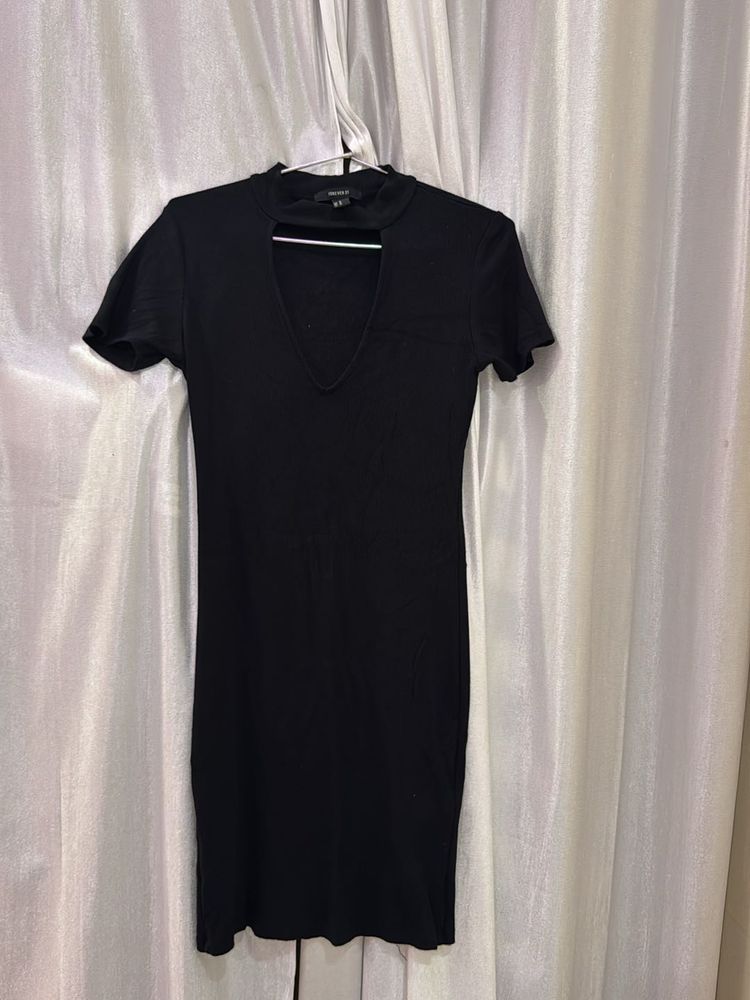 Forever21 Black Bodycon Dress with Neck Cutout