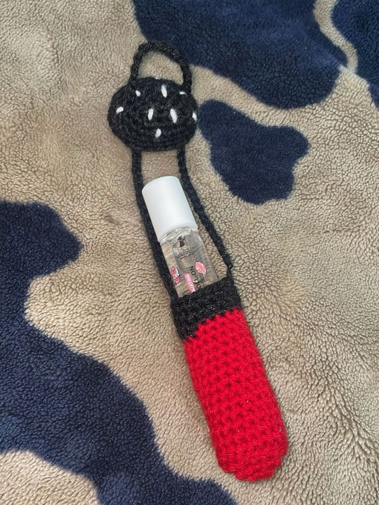 Crochet Lip Gloss Holder Keychain