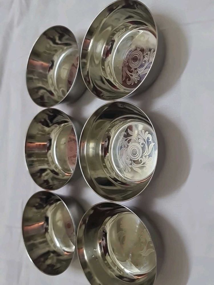 Steel Dinner Bowls (Set of 6)