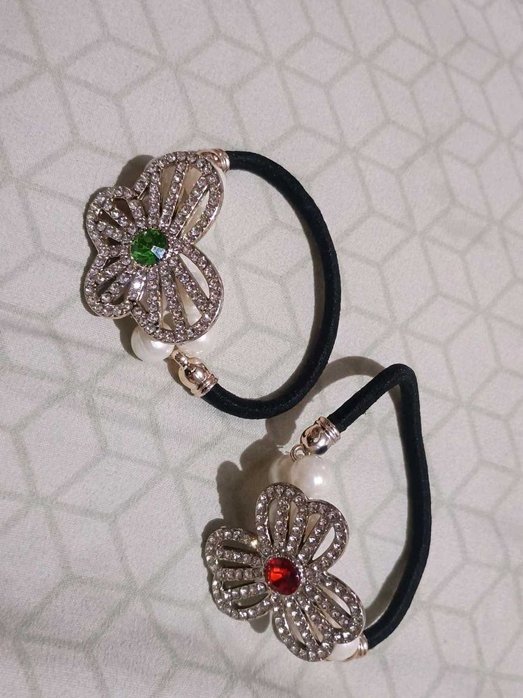 Combo Of Hair Comb And Scrunchies Rubber Bands