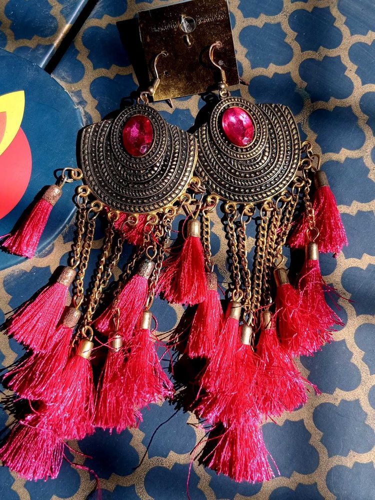 Tassel Drop Earrings/ very light weight/easy to we
