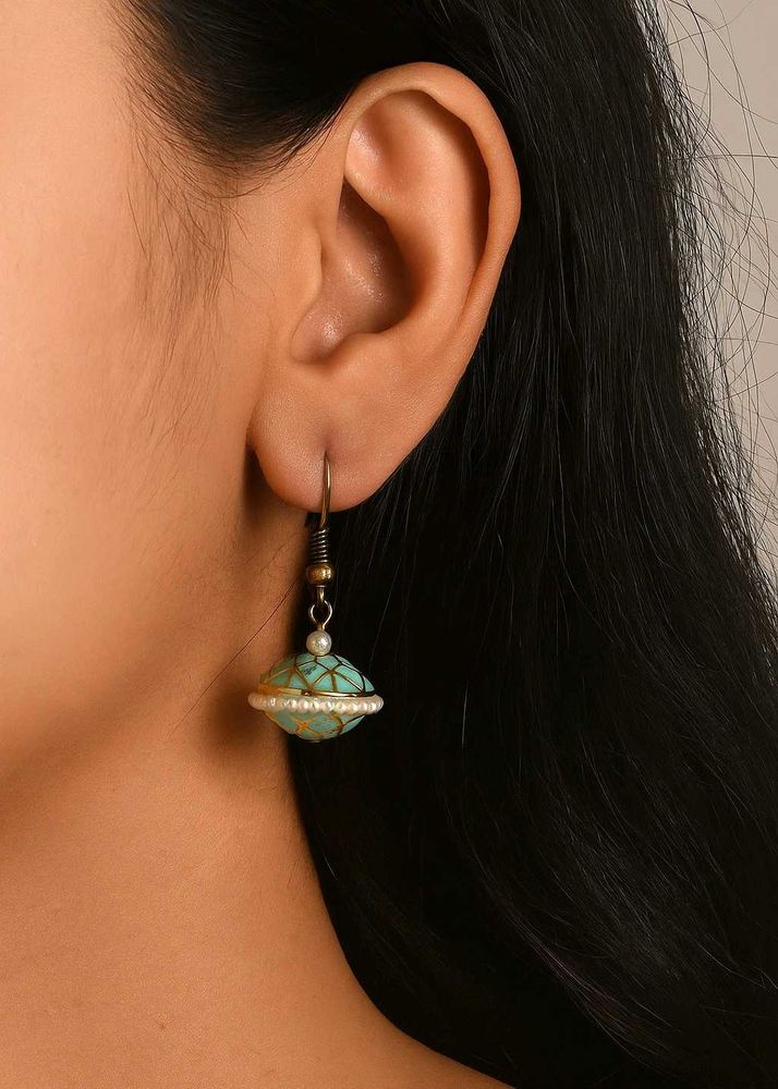 Turquoise Beaded Drop Earrings