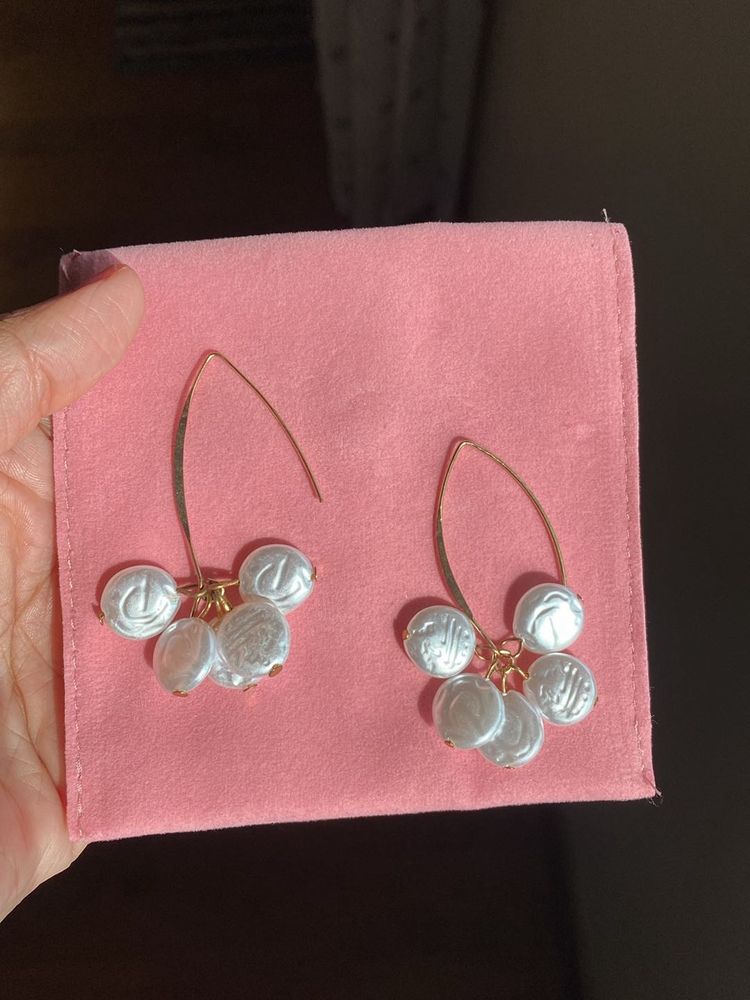 Korean Crushed Pearl Earrings