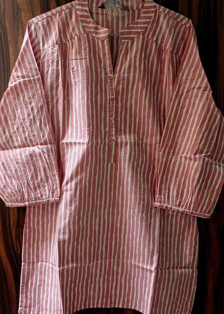 Pink Striped Kurti – Simple, Breezy &amp; Stylish