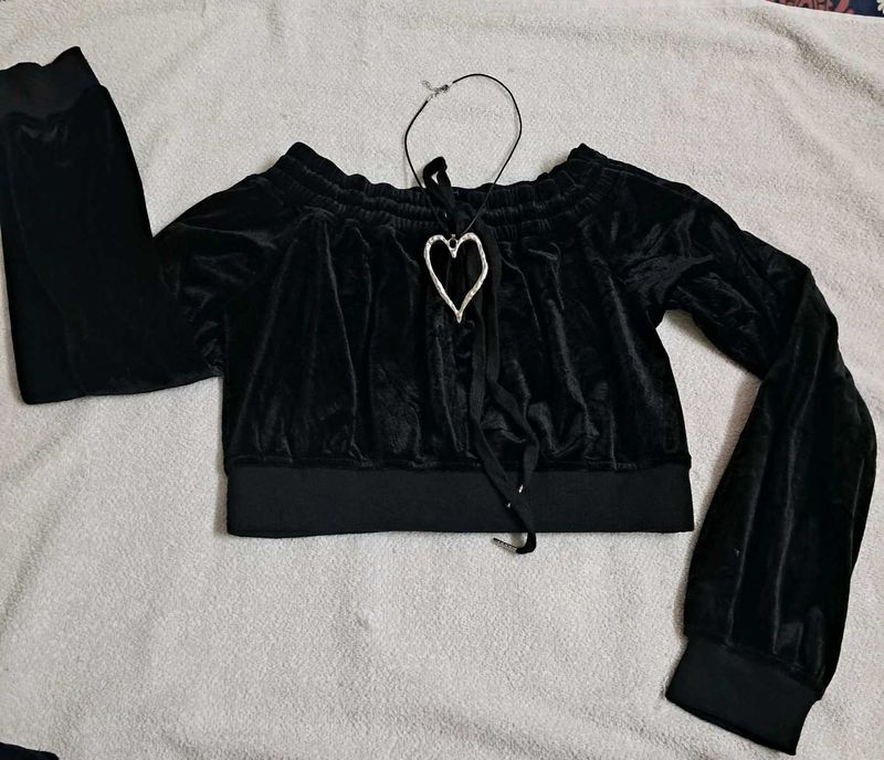 Y2k Juicy Couture Inspired Velour Crop Top