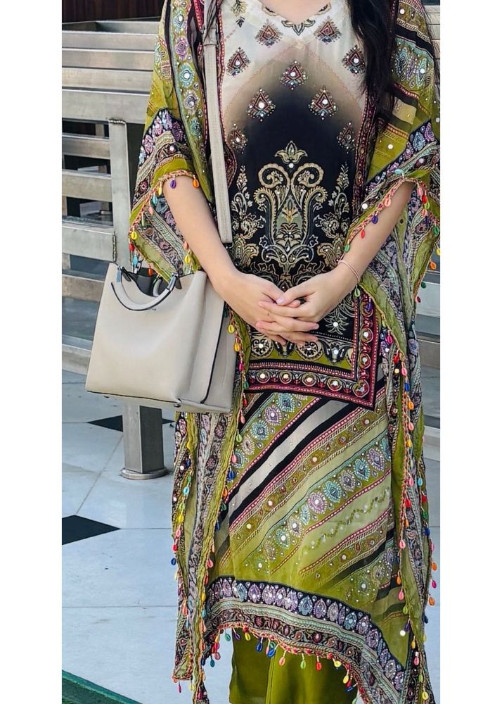 Premium Luxurious Kaftan 3 Piece Coord Set