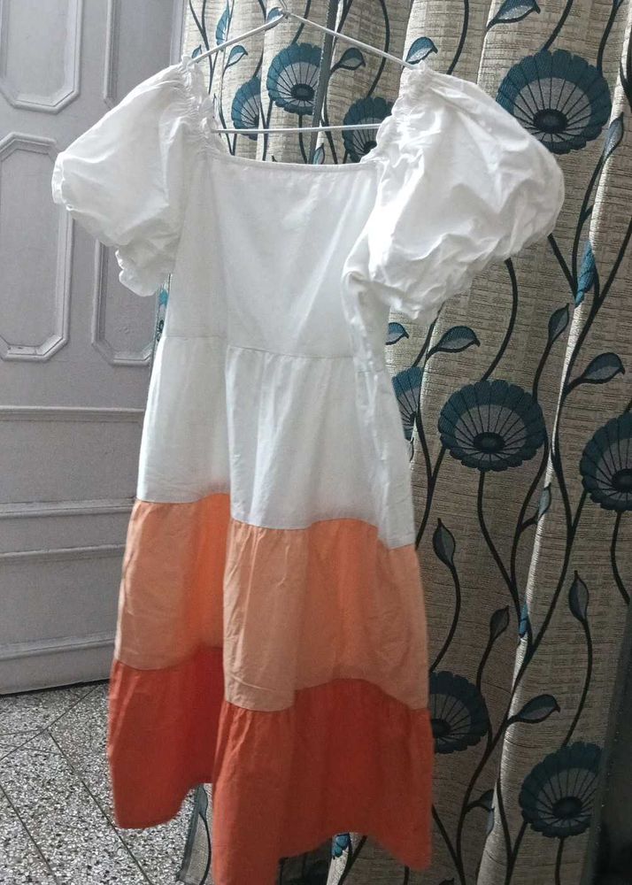 A Beautiful Frock In Three Colours Pure Cotton