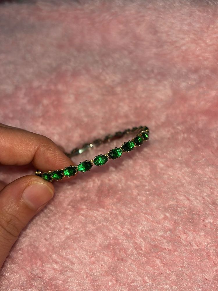 Green Emerald Diamond Bracelet
