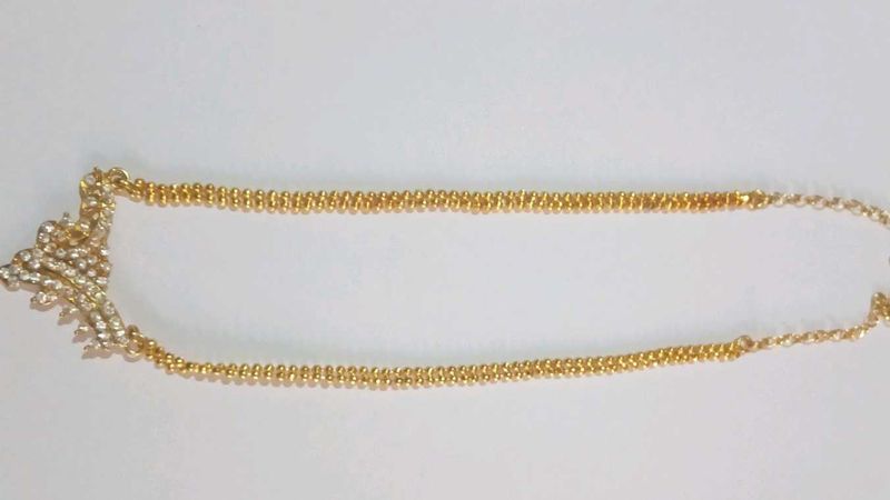 Gold Finish Long Necklace