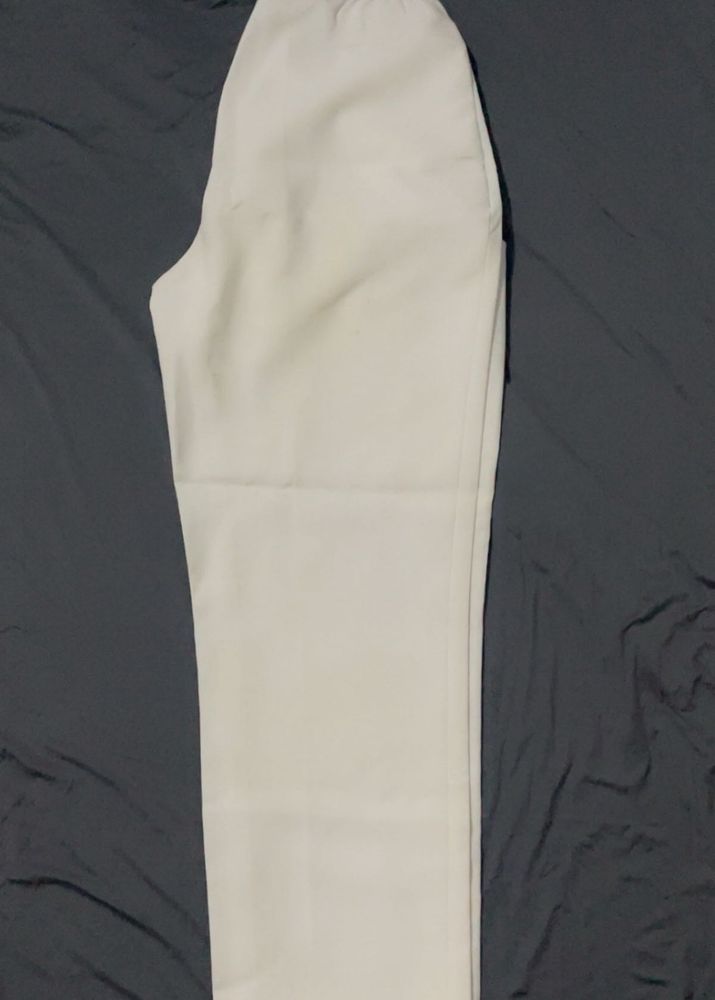 Cream White Colored Straight Leg Pants