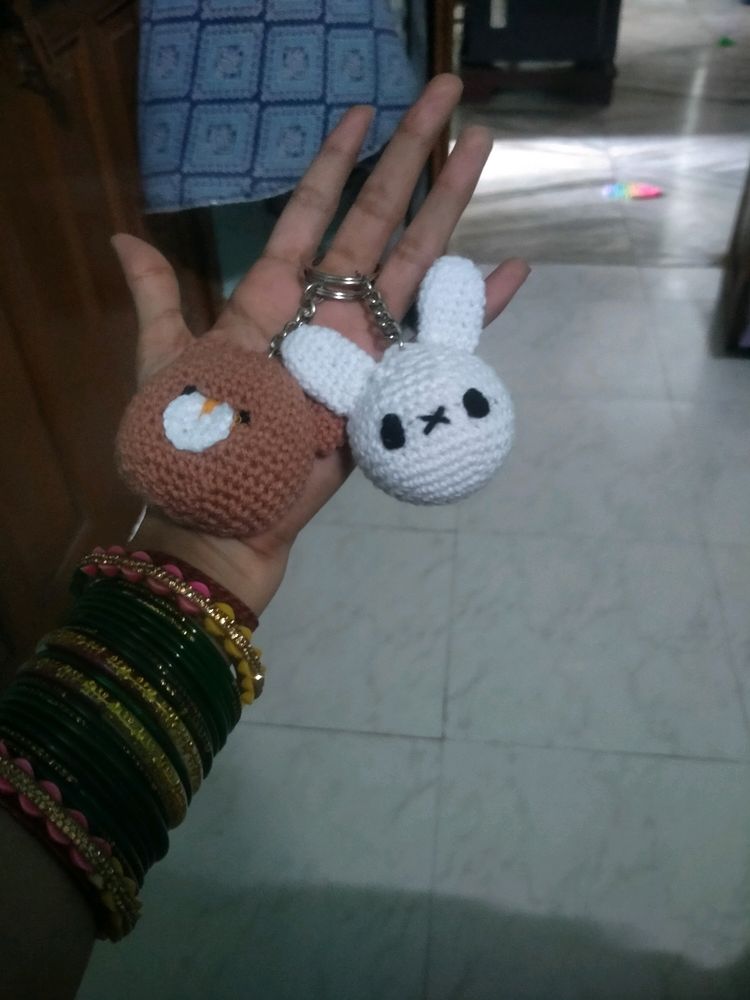 Crochet Bunny &amp; Bear Keychains