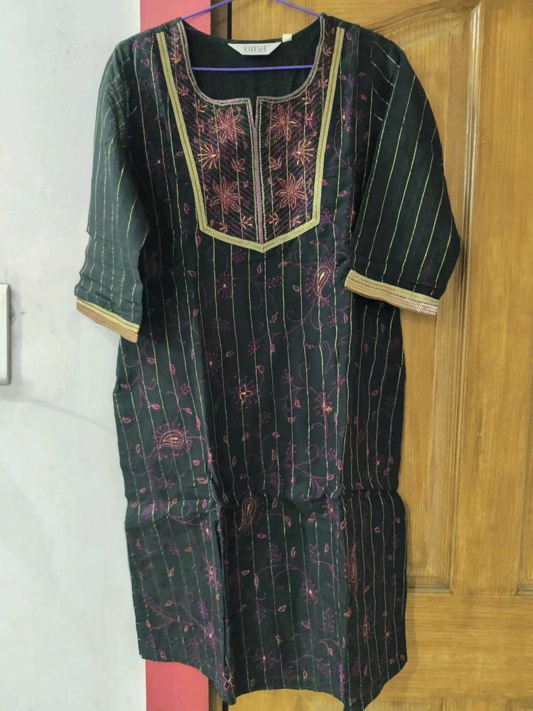 Biba Black &amp; Pink Embroidered Suit Set