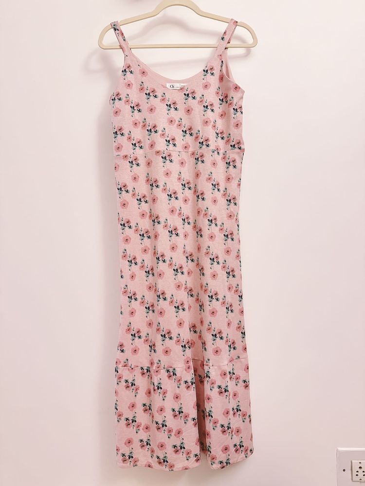 Pink Floral Slip Dress