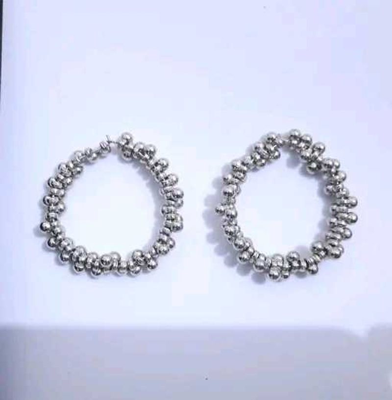 Silver Alloy Earrings