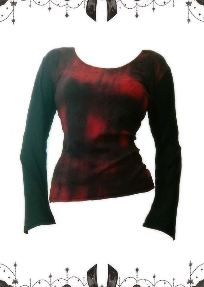 Grunge Black And Red Top