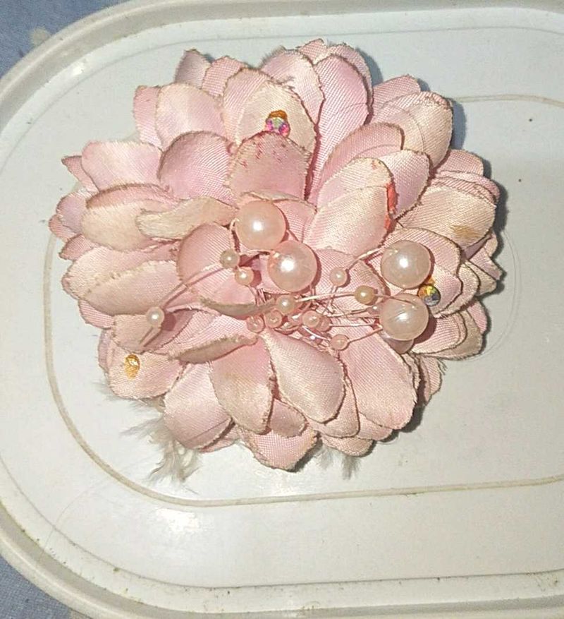 Pink Flower Hair Clip