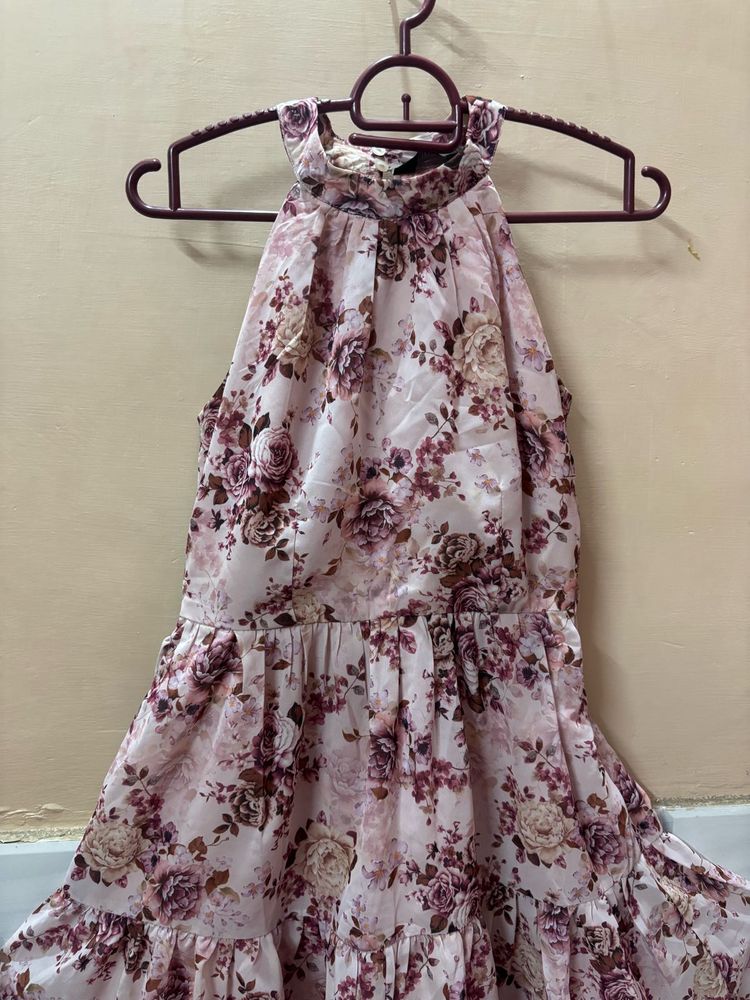 Floral Halter Neck Dress