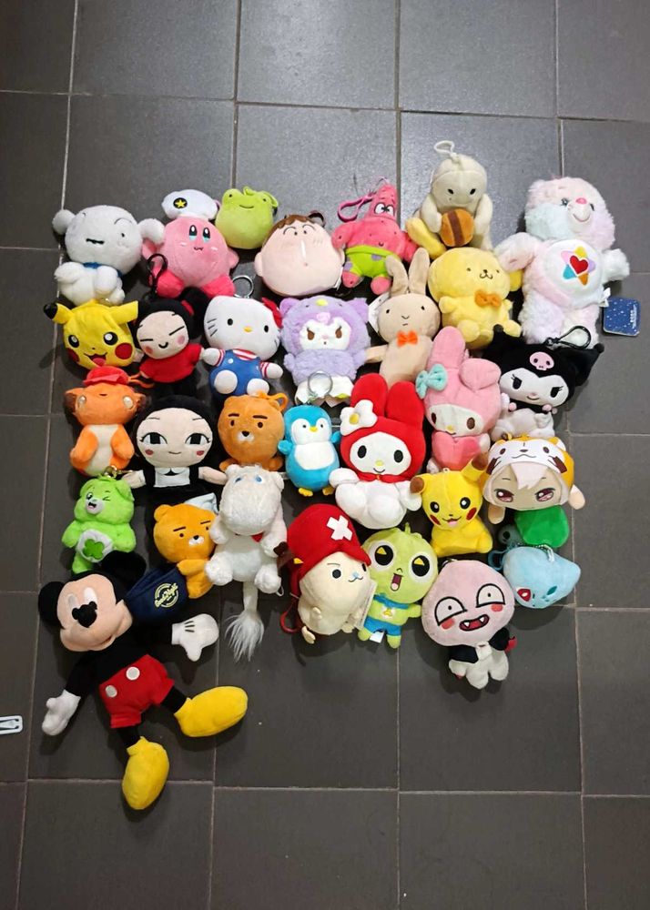 Assorted Plush Keychain Collection