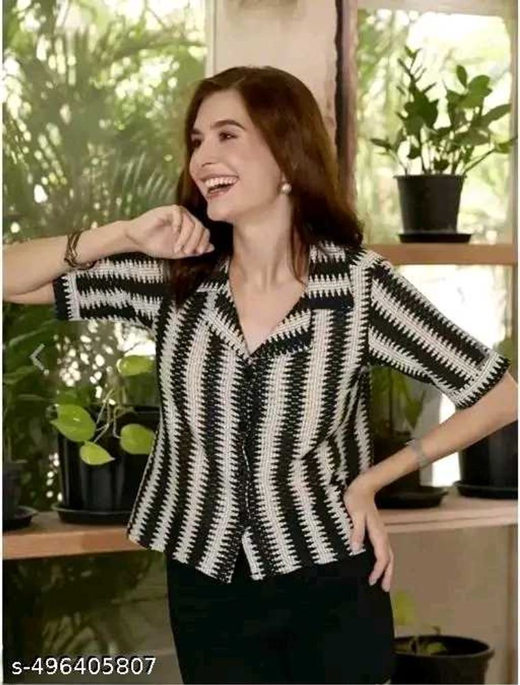 Striped Button-Down Top