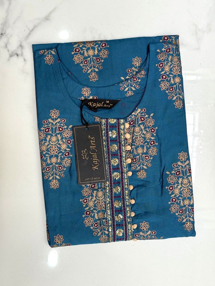 Elegant Teal Printed Kurta