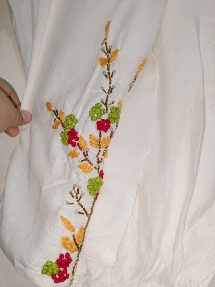 Only One Time Used Kurta With Pant Hand Embroidery