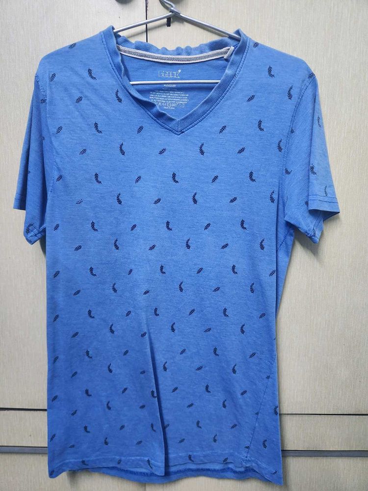 Blue Printed T-Shirt