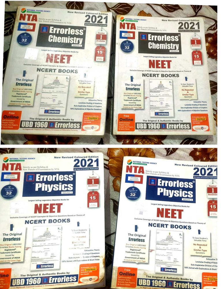 Errorless Physics &amp; Chemistry NEET Books - 2021 Ed