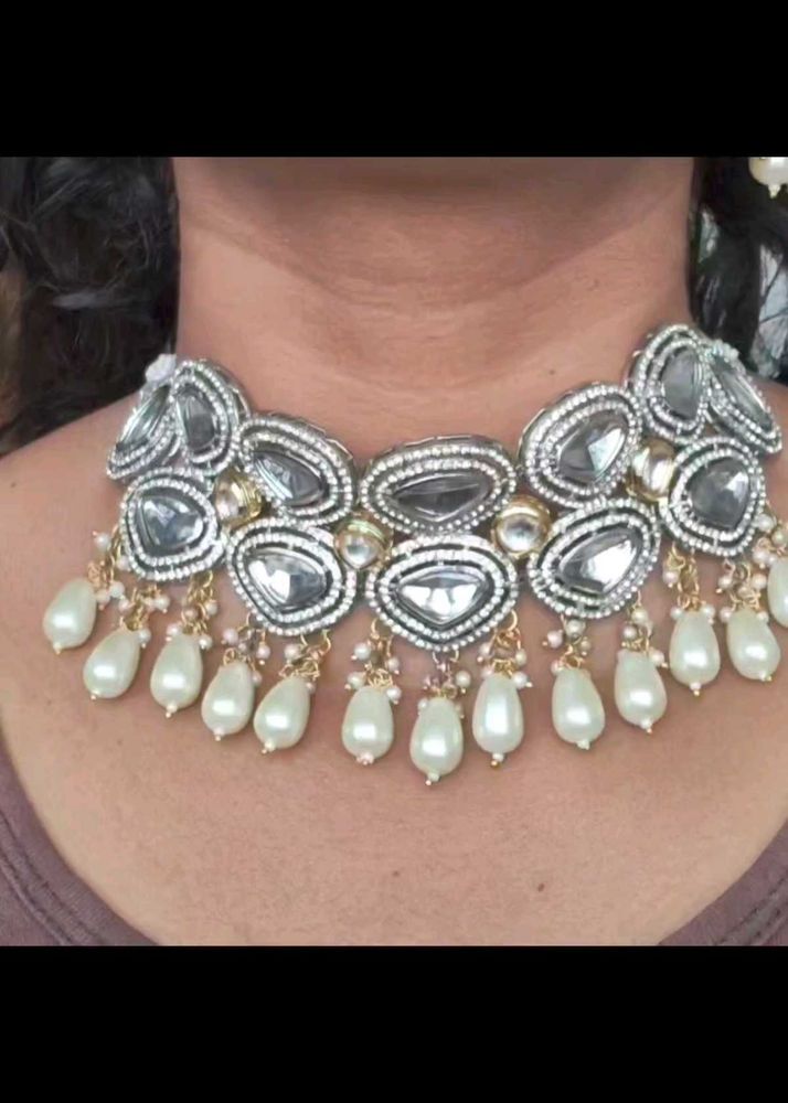 Sameera Double Layer Polki Choker Set