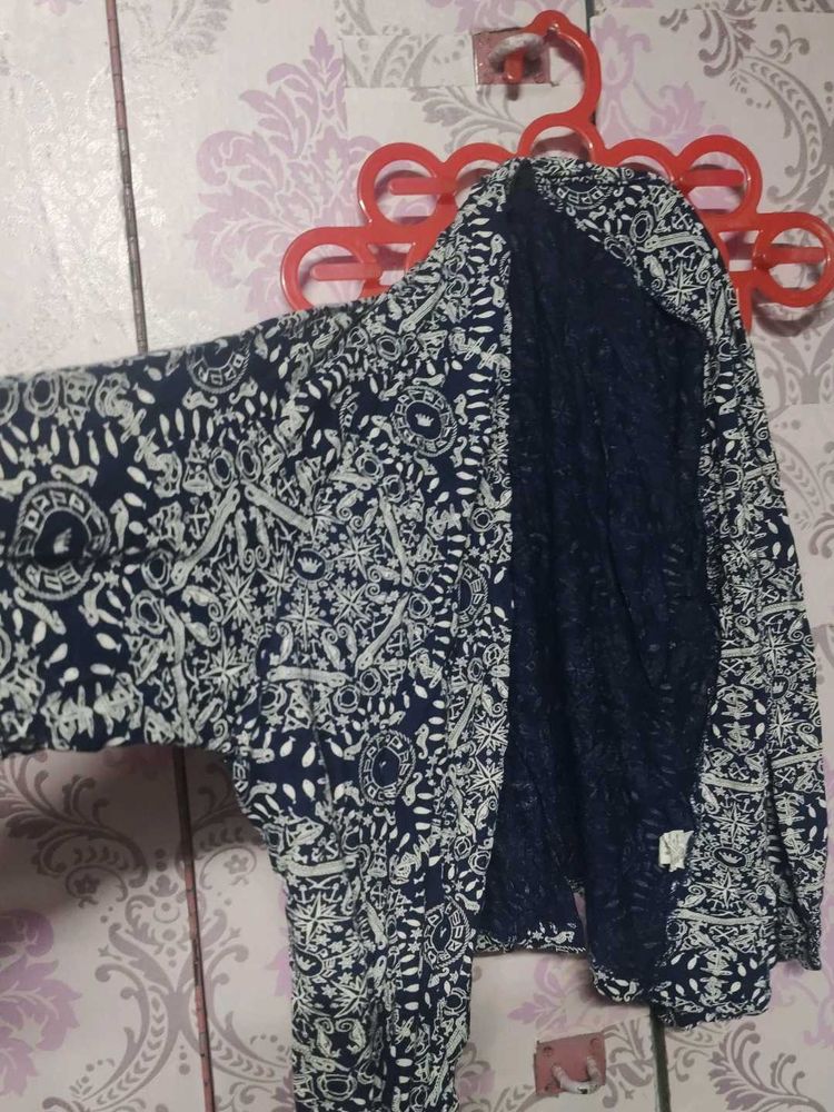 White Printer Blue Shrug