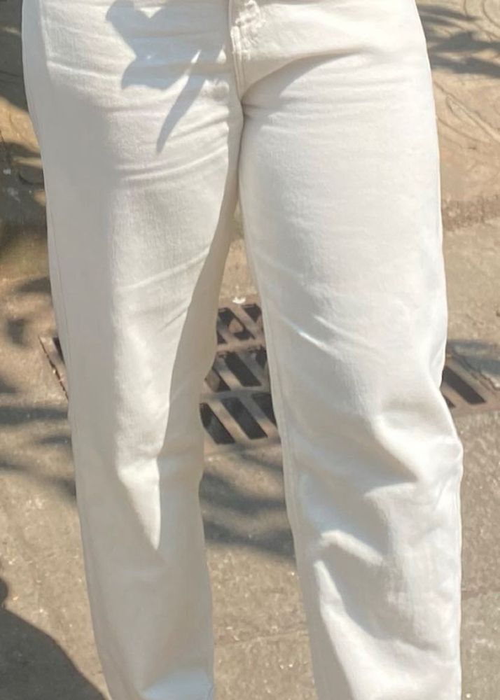 White Straight Leg Jeans