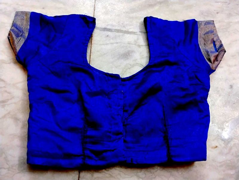 Poly Silk Blue Colour Blouse