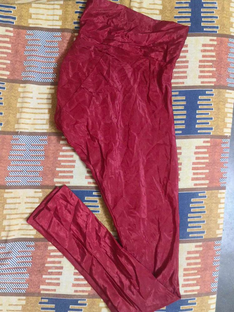 Red Shiny Leggings