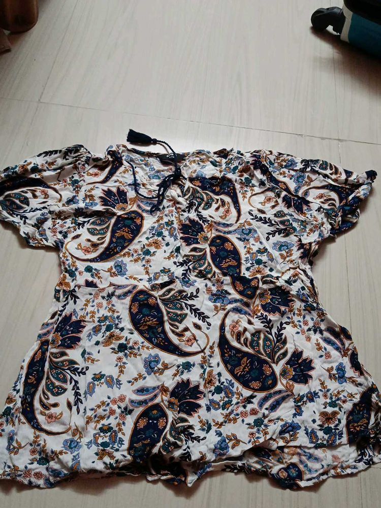 Paisley Print Tassel Top