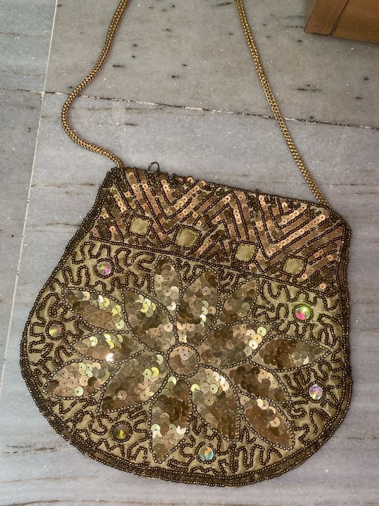 Vintage Sequin Embellished Handbag