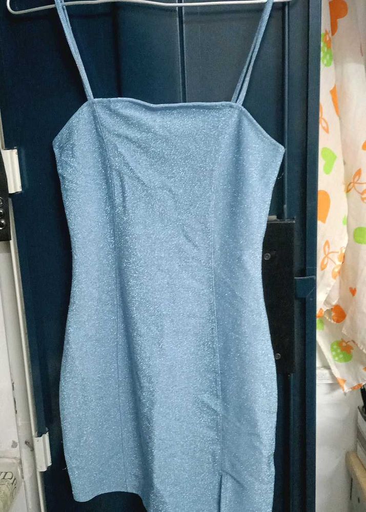Blue Glitter Bodycon Dress