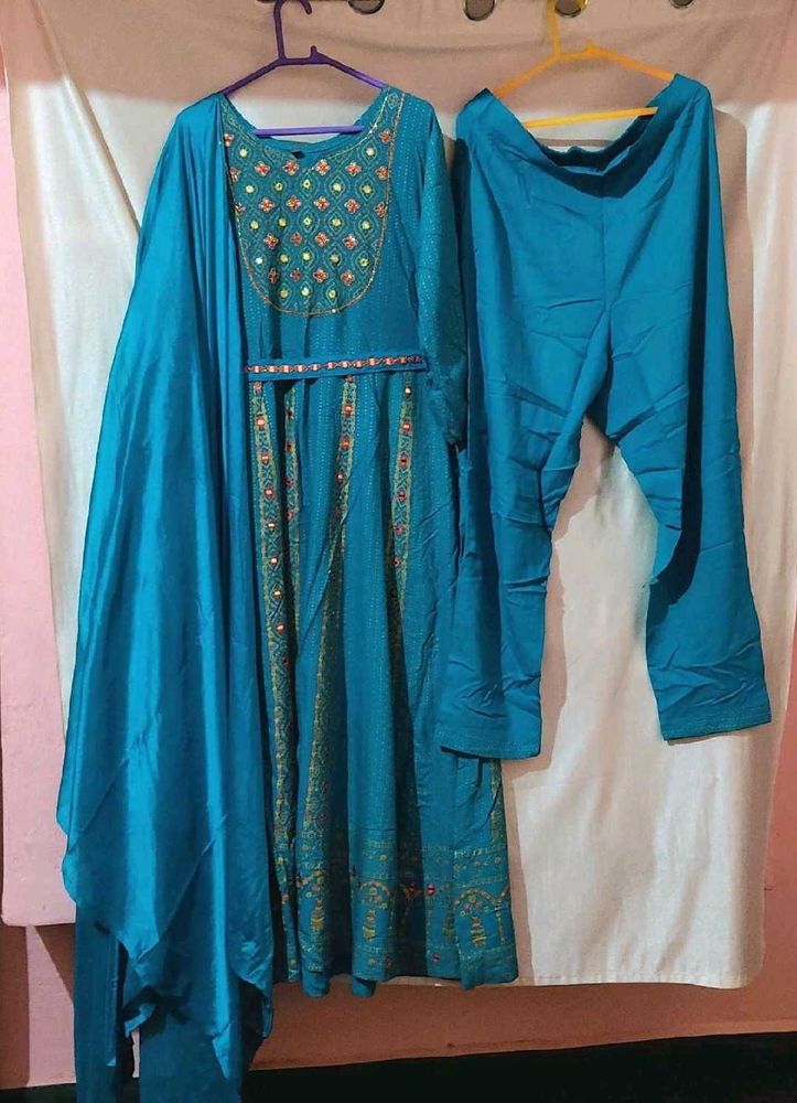 Blue Anarkali Set