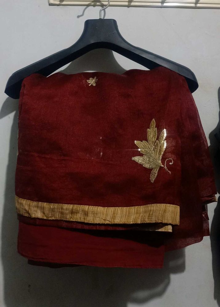 Elegant Maroon Saree