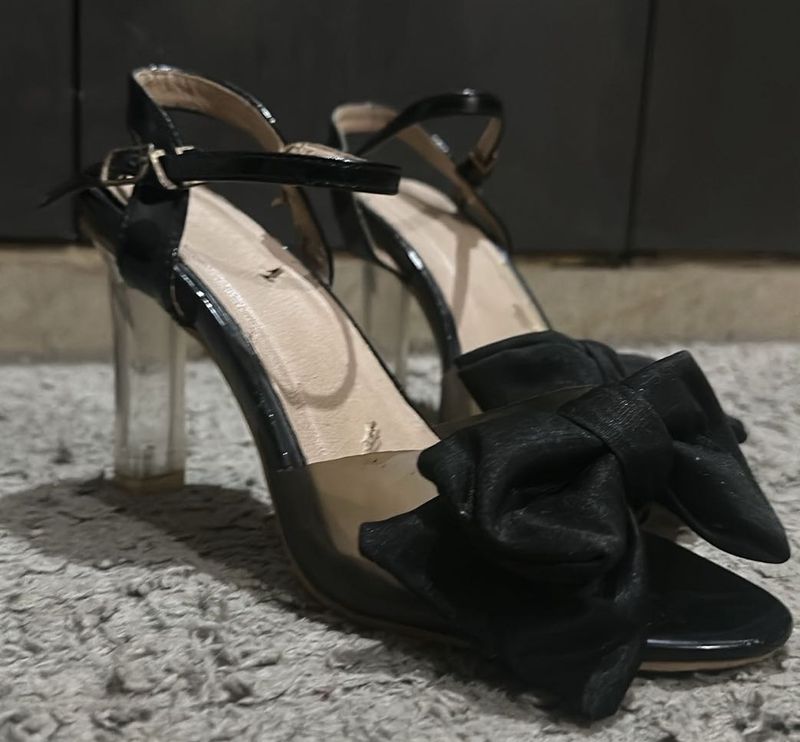 Black Bow Heels