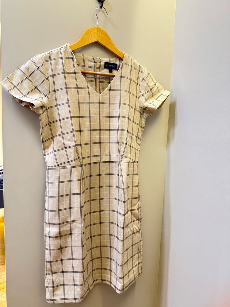ALLEN SOLLY Checkered Dress