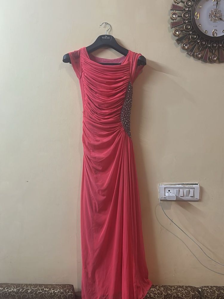 Elegant Coral Party Dress