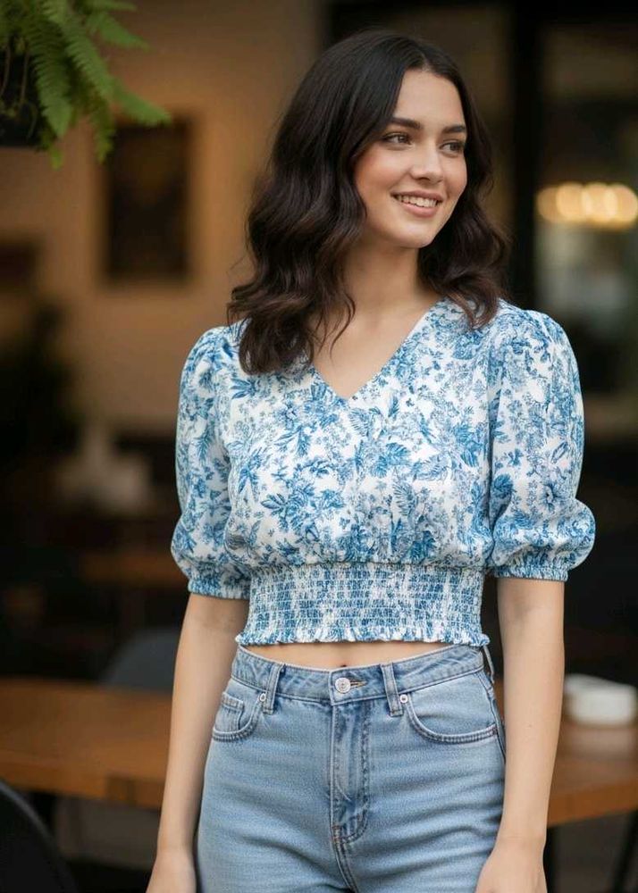 Floral Print Crop Top