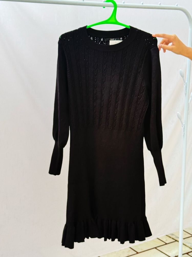 Black Knit Bodycon Dress