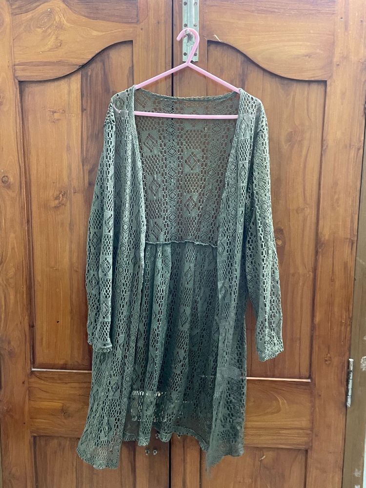 Olive Crochet Cover-Up
