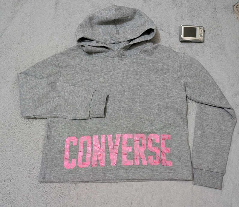 Converse cropped Grey Hoodie