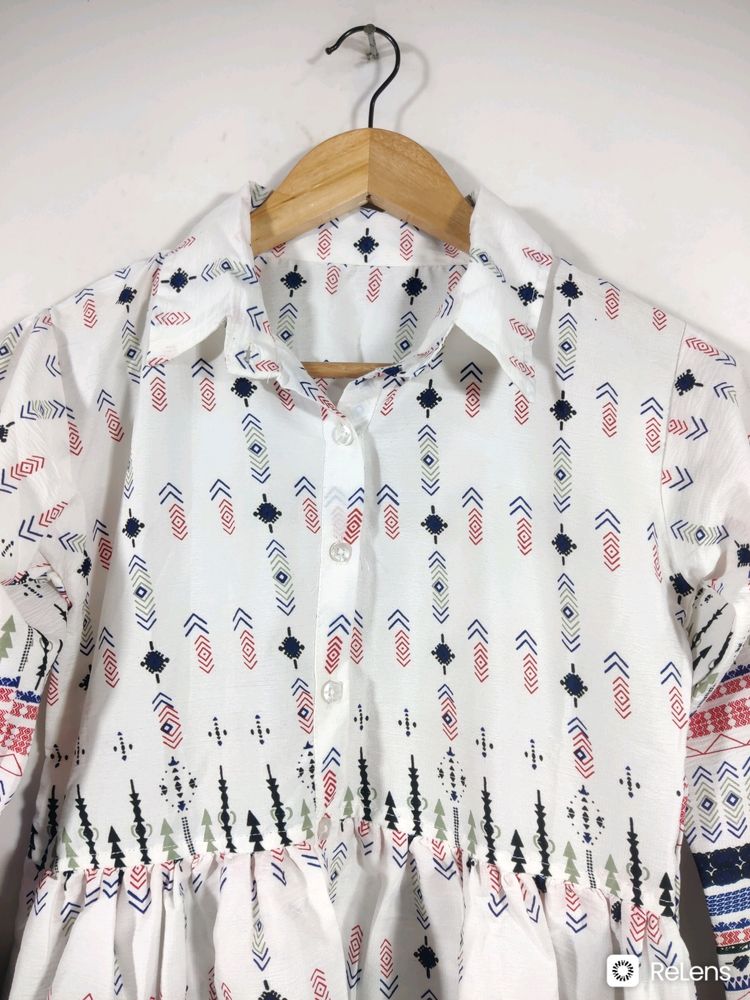 White Printed Western Top (Women&#39;s)