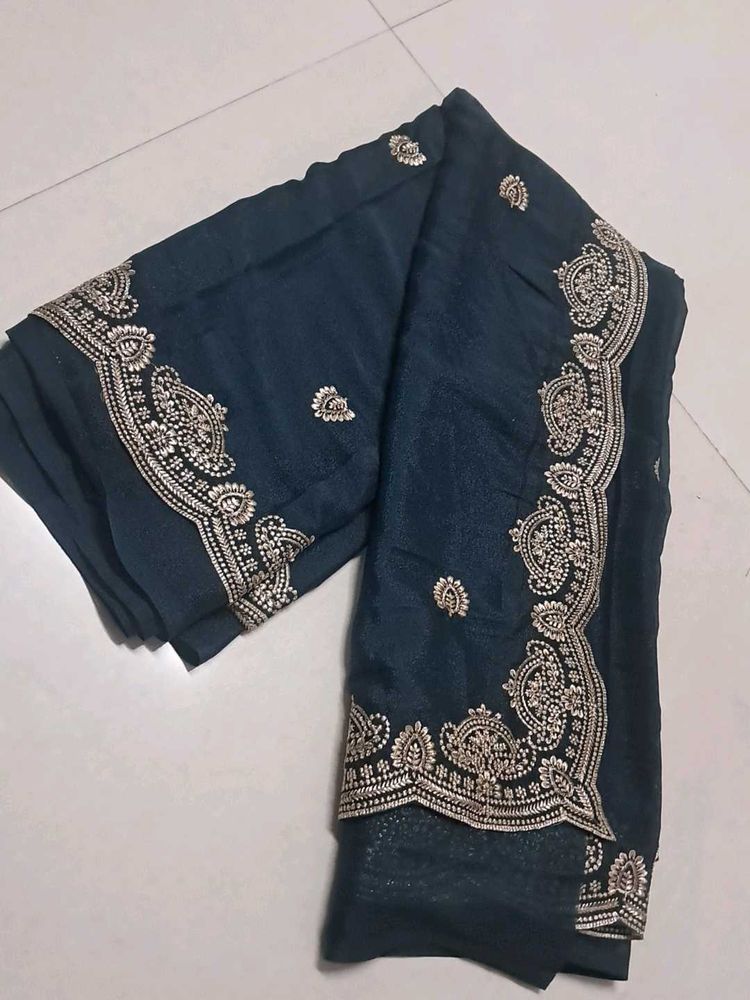 Elegant Navy Blue Saree