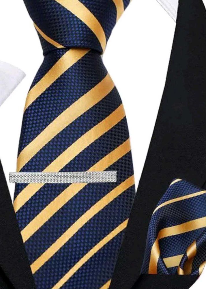 Striped Blue &amp; Gold Tie